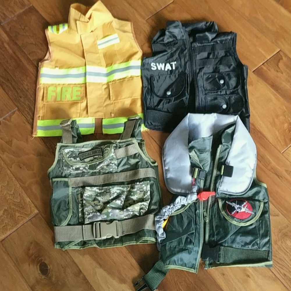 Pretend kids vest bundle of 4,  ages 3+